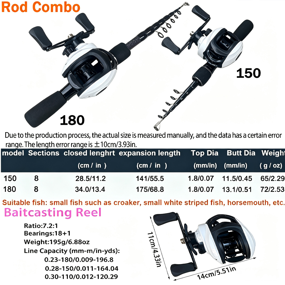 1.5/1.8m 초경량 65g 텔레스코픽 낚싯대와 릴  - Fishing Rod Combo 리뷰 및 가격
